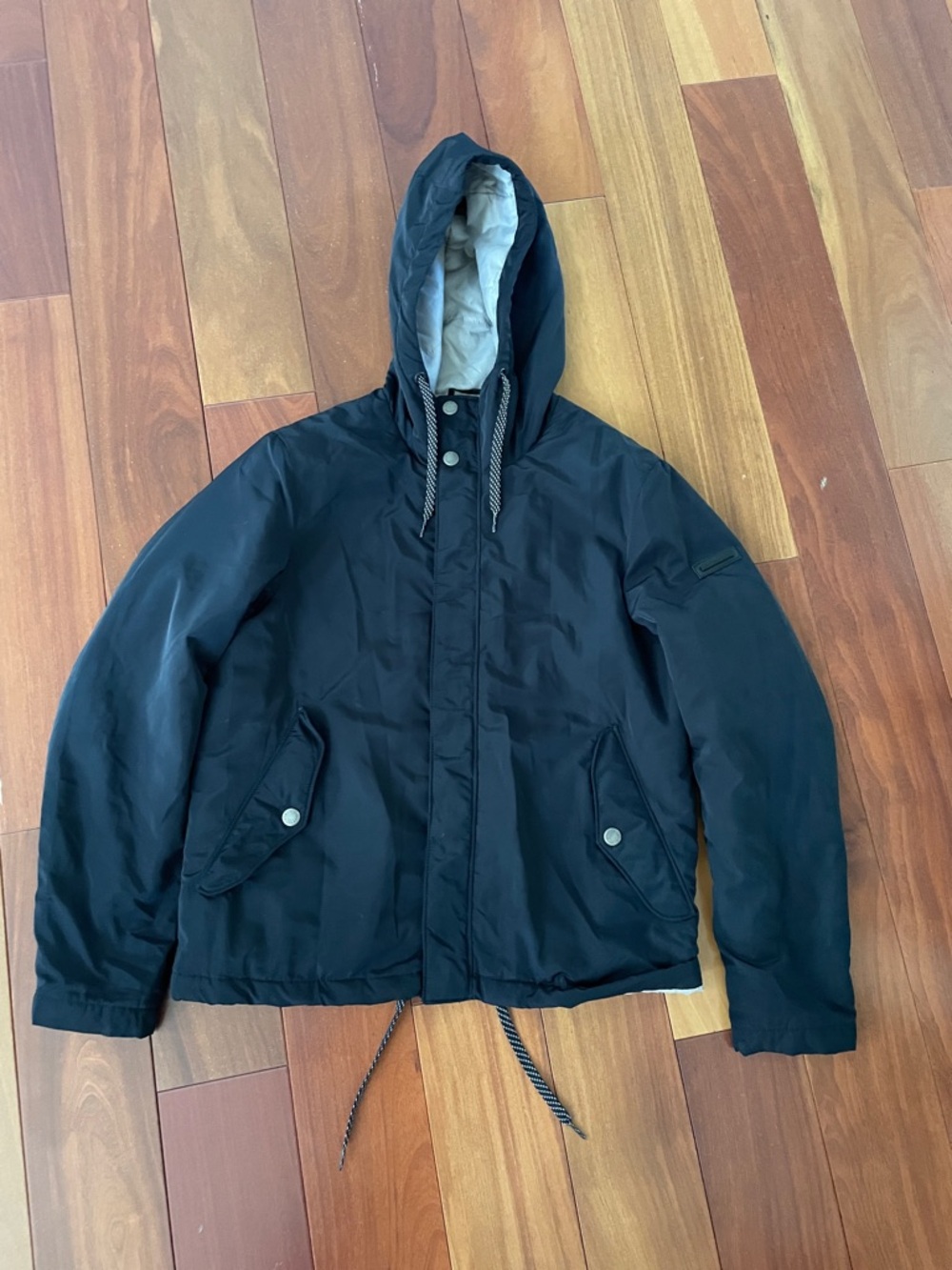 Armani Exchange Black Hooded Windbreaker Jacket
